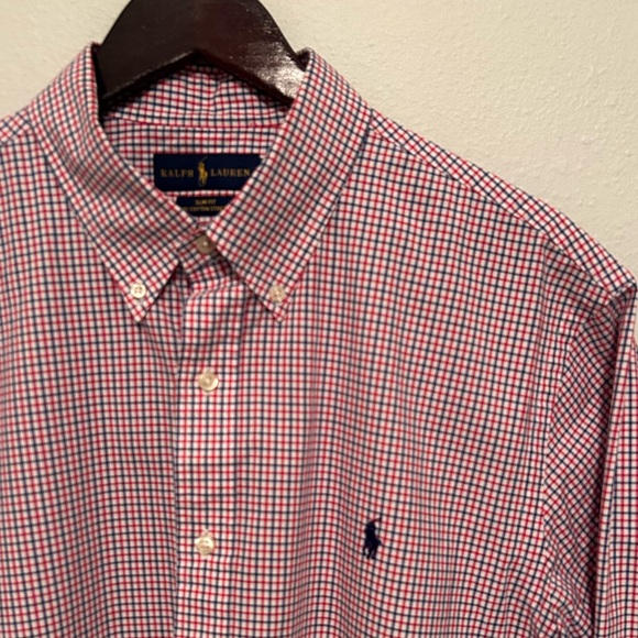 Ralph Lauren Other - Ralph Lauren Men's Red and Blue Plaid Shirt - XL Slim Fit - 100% Cotton